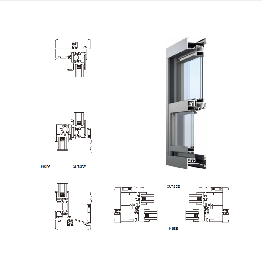 83 SERIES AMERICAN MANUELLFTING SLDING WINDOW DRAWING